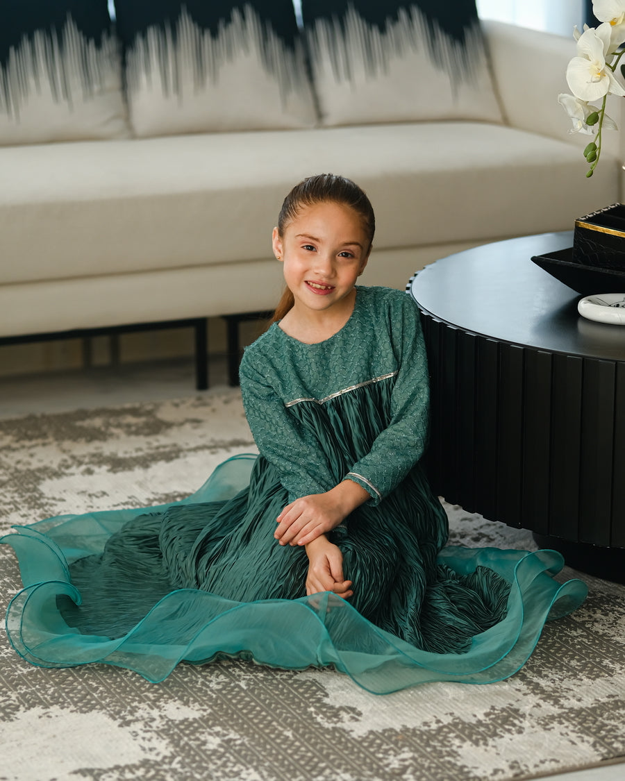 Noor - 1pcs Embellished - Chiffon - tunics-kids, Festive - Sprinkles Pakistan