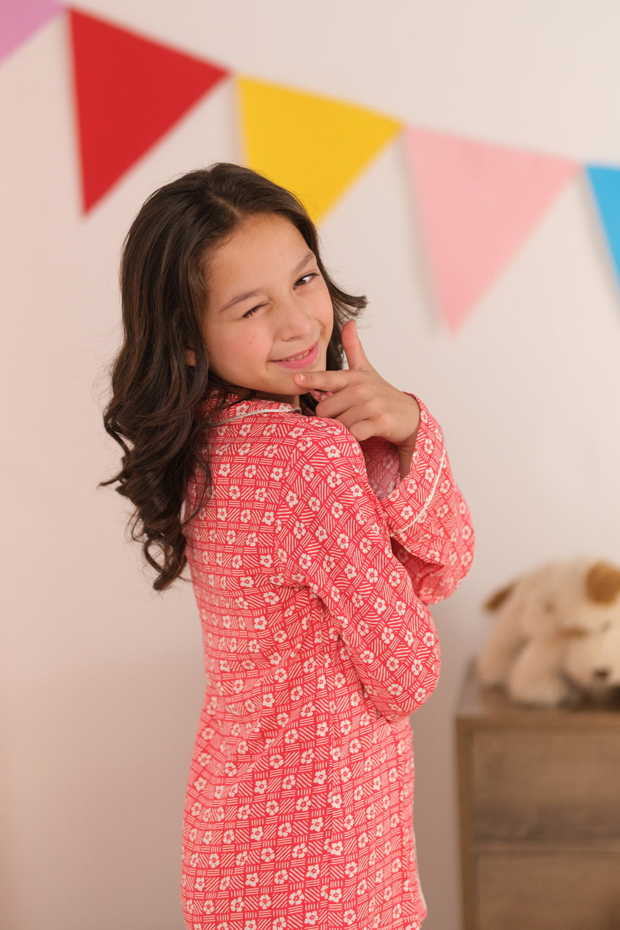 Crimson Cozy Mosaic - Night Suit - 2pcs