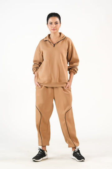 Linear Coffee Brown - 2pcs Co-Ord Set