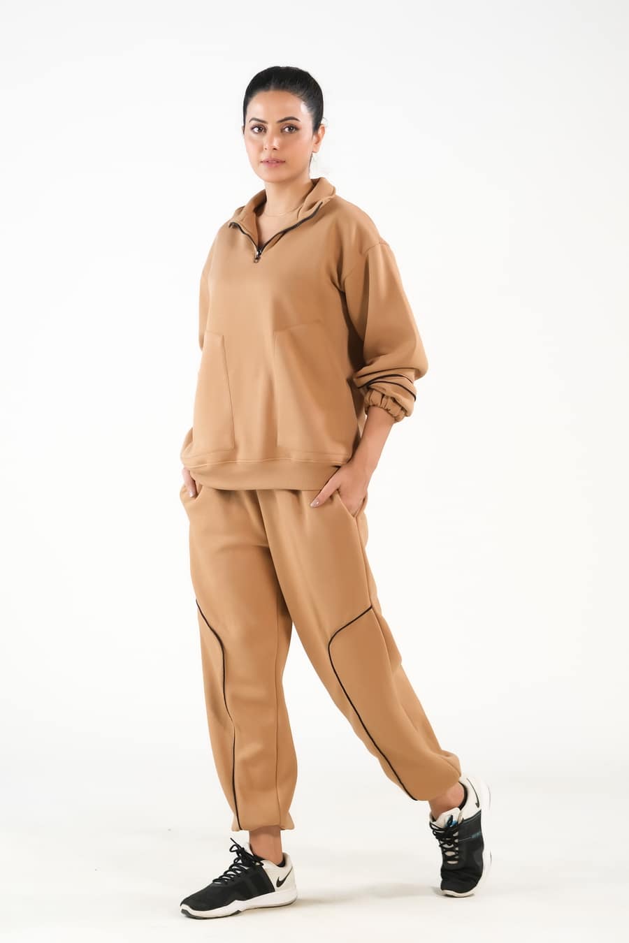 Linear Coffee Brown - 2pcs - Co-Ord - Set