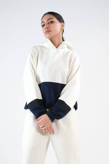 Stripy Ecru/Navy Blue - 2pcs Co-Ord Set