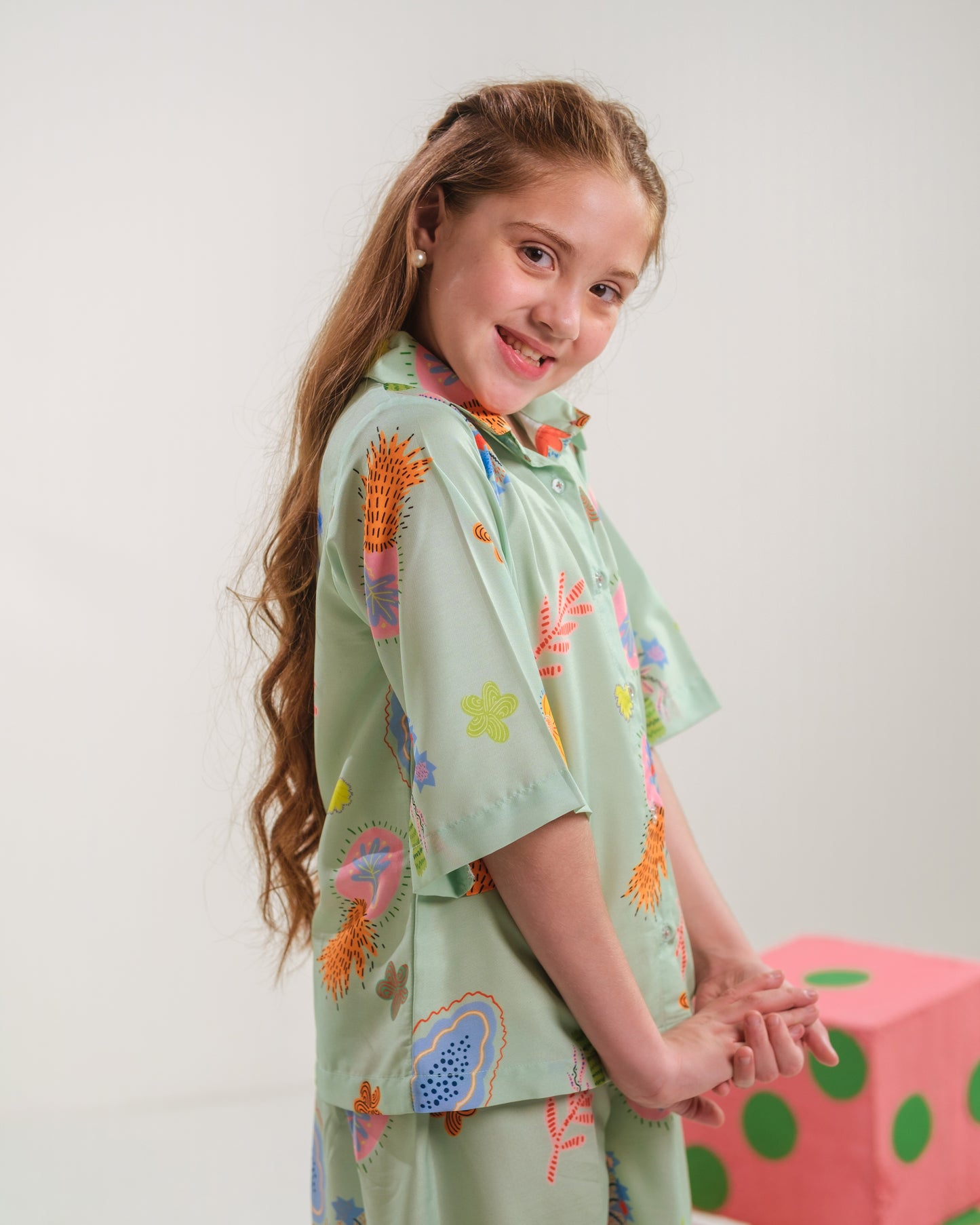 Mint Bloom - 2pcs - Poly Cambric - 2pcs-ready-to-wear, Fusion - Sprinkles Pakistan