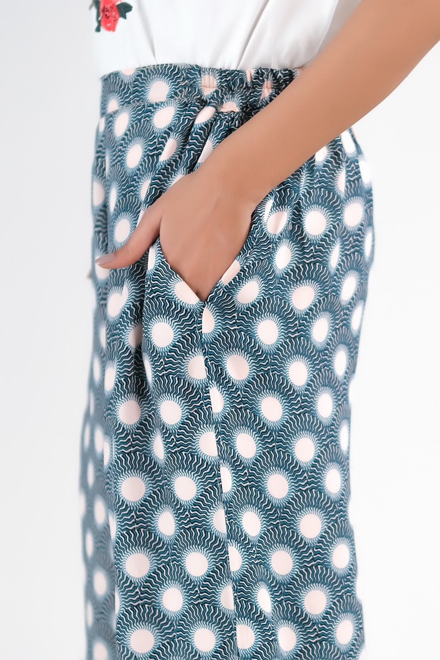 Aqua Wide Leg Pant - Soft Summer Crepe - bottoms, pants, women-bottom, women-clearance - Sprinkles Pakistan