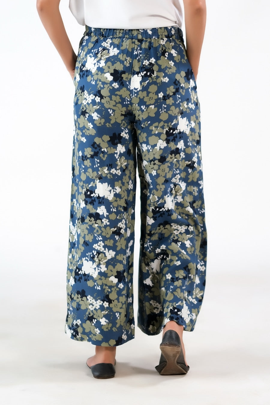 Midnight Digital Blue Wide Leg Pant