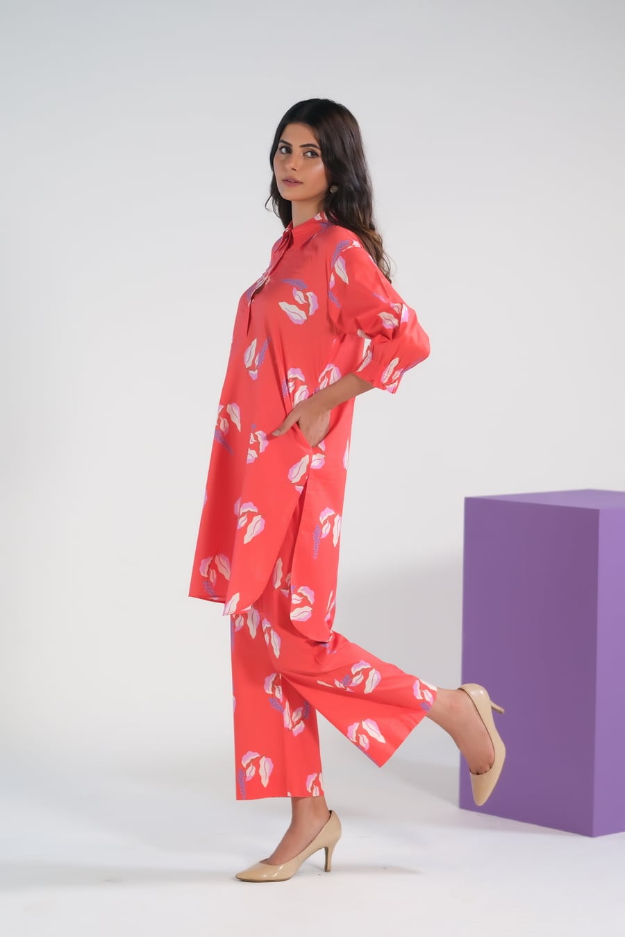 Bean Red Lavender - Cambric