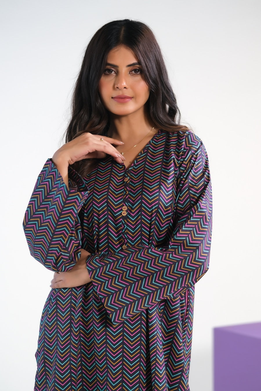 Linear Chevron - Cambric