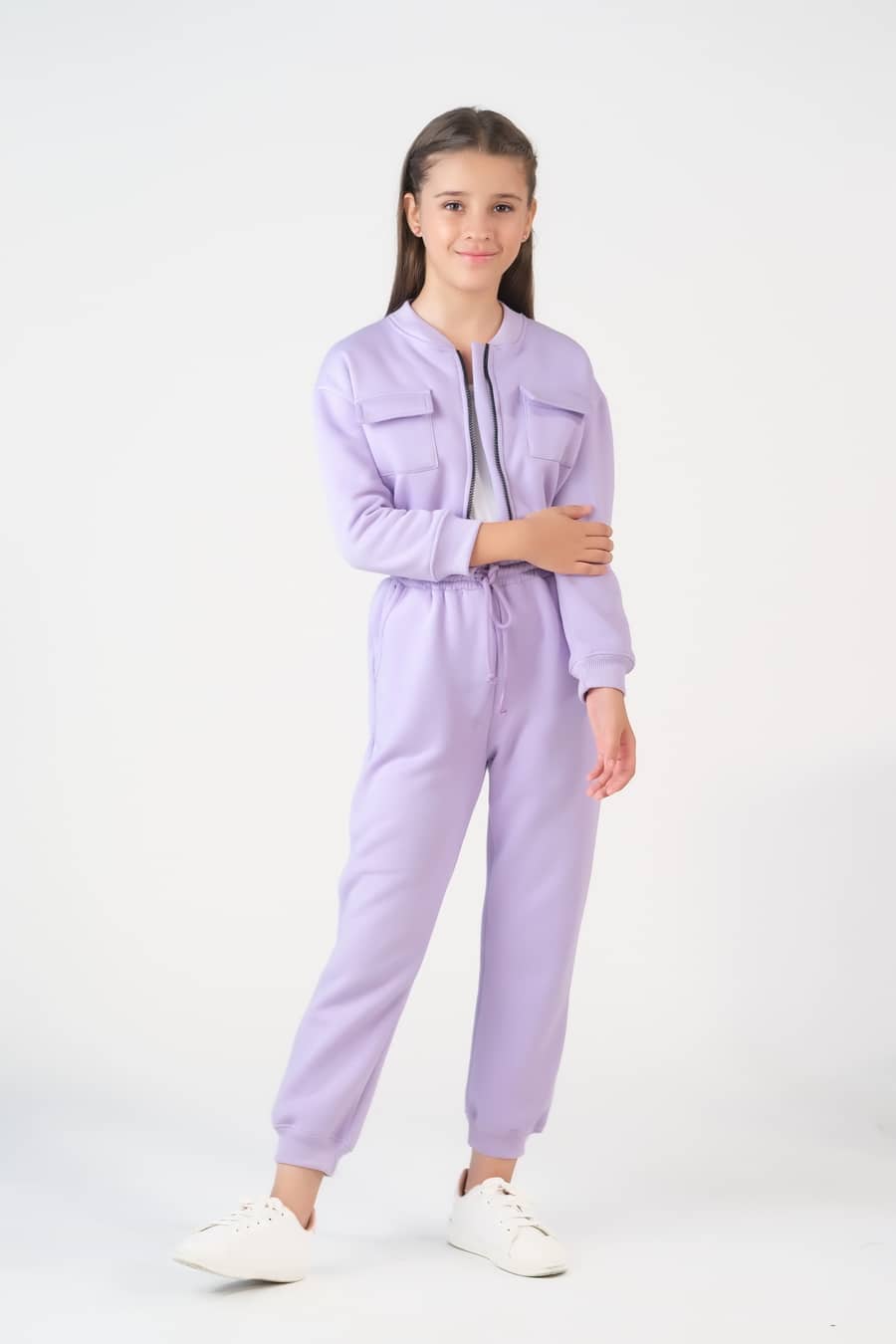 Crop Jacket With Jogger Pant Lilac