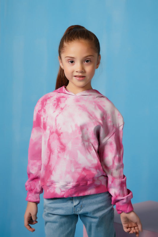 Terry Cloth Graphic Hoodie - Pink