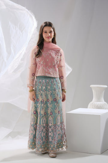 Sahar - 3pcs Embroidered Sharara Set