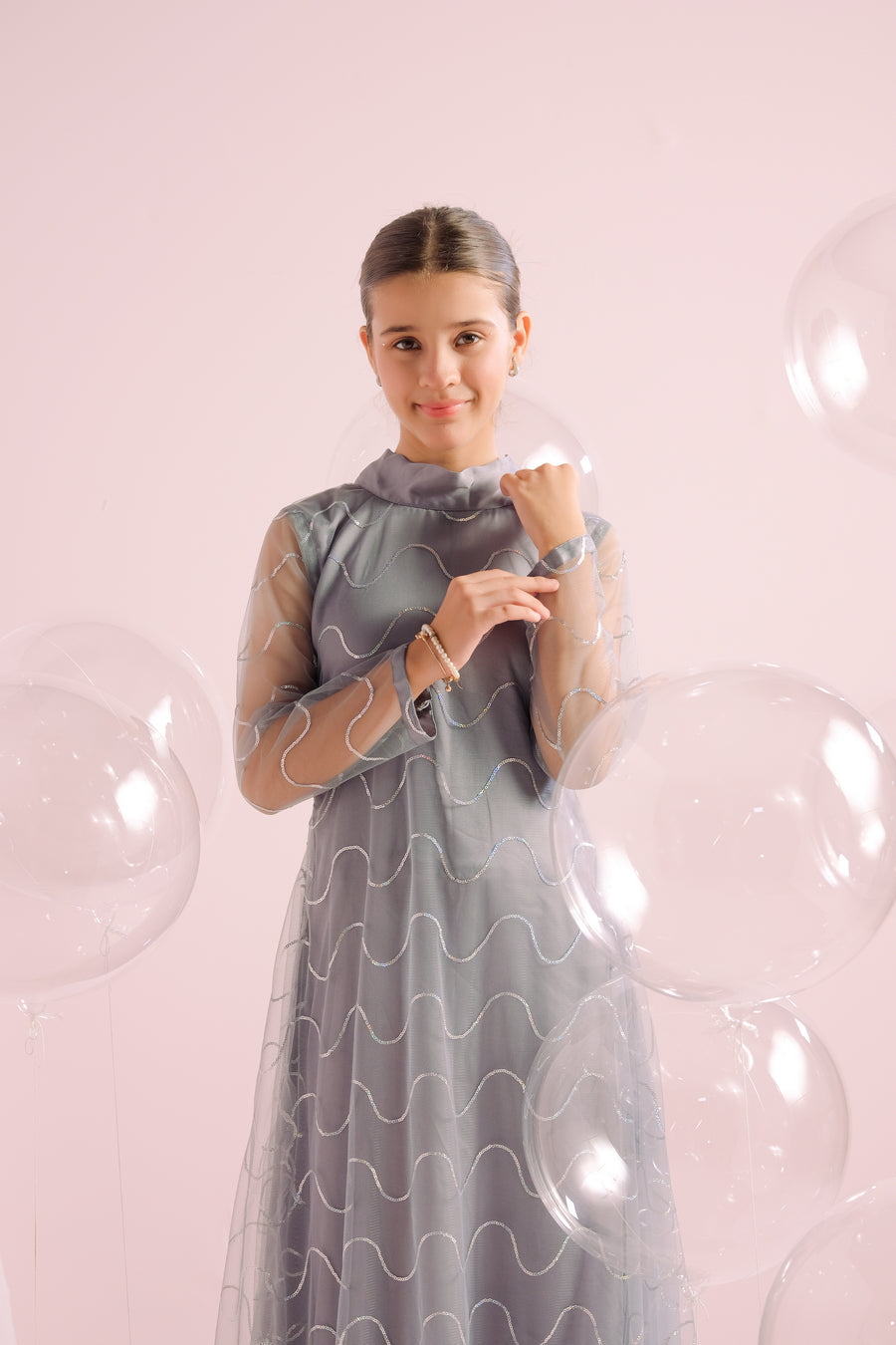 Silver Whirl - Embellished -1pc