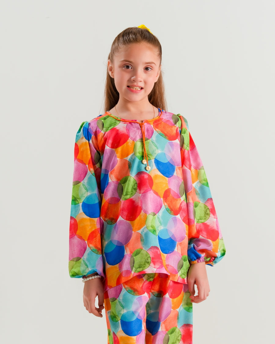 Rainbow Orbit - 2pcs - Poly Cambric - 2pcs-ready-to-wear - Sprinkles Pakistan