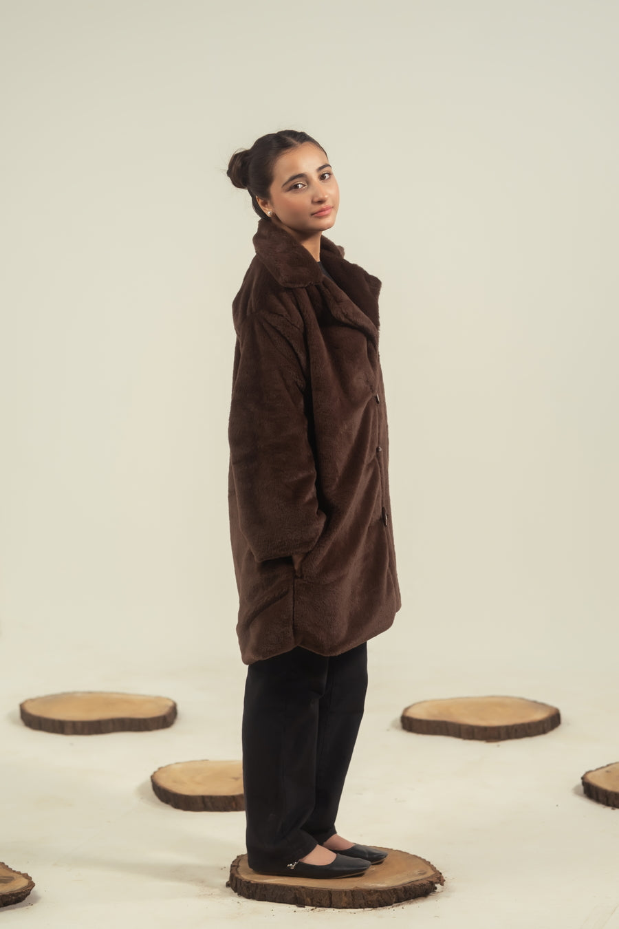 Cocoa Drift - Long Coat - Faux Fur - coat-jacket, kids, kids-winter, western - Sprinkles Pakistan