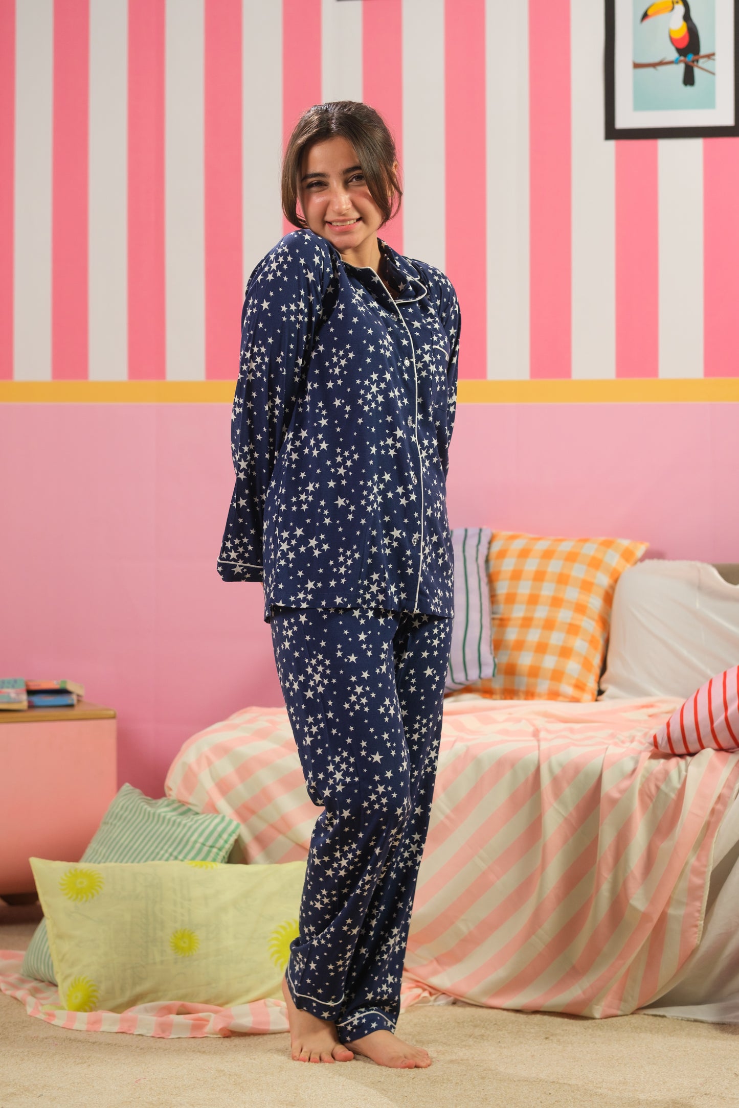 Star Serenity - 2pcs - Nightsuit - Boski Linen - New Arrival, Apr Shoot 2026, Night Suit - Sprinkles Pakistan