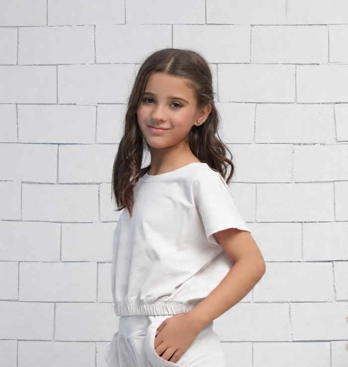 White - Crop Basic Tee - Jersey - Jersey - The Last Sprinkle - Sprinkles Pakistan