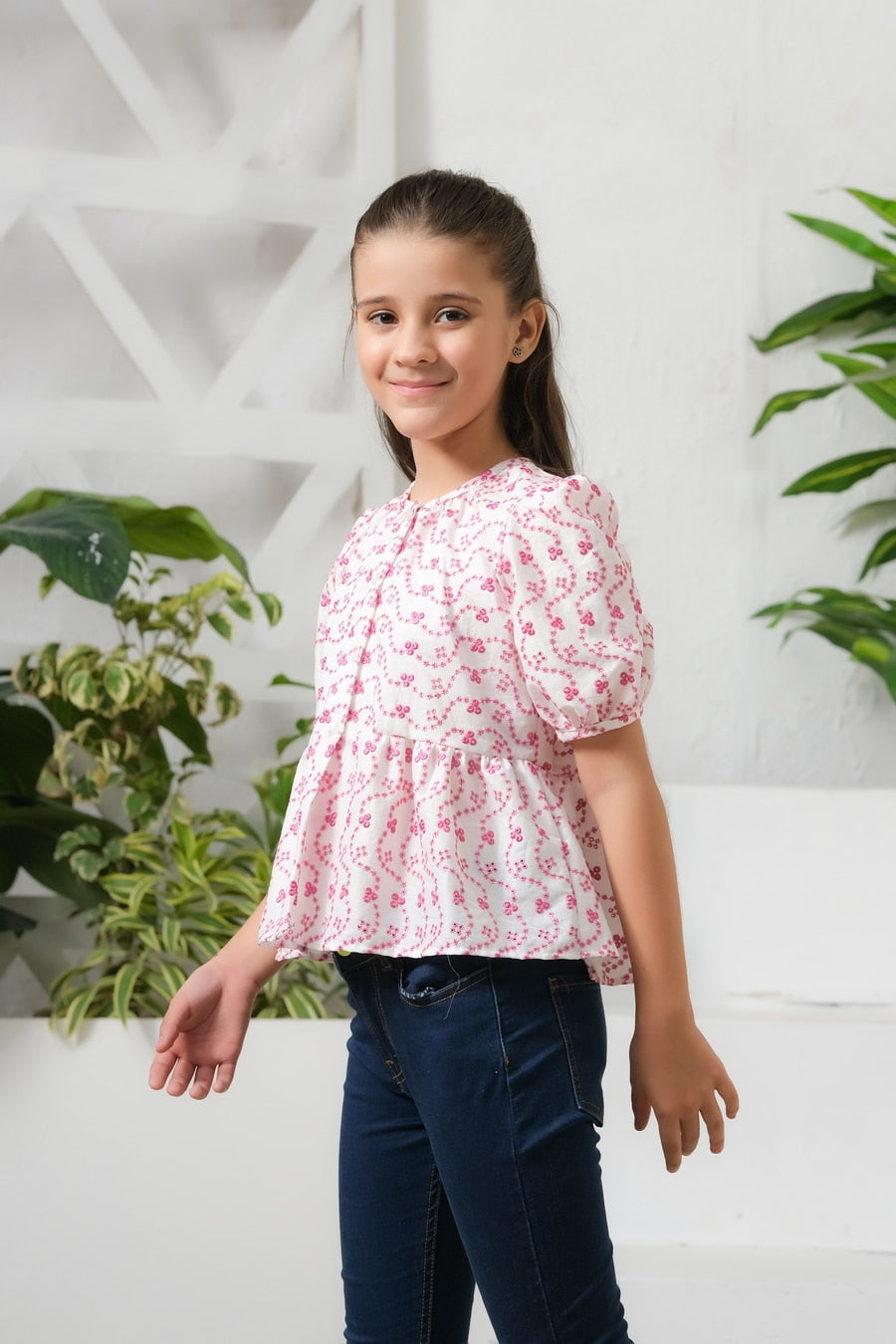 Allover Floral Embroidery Top