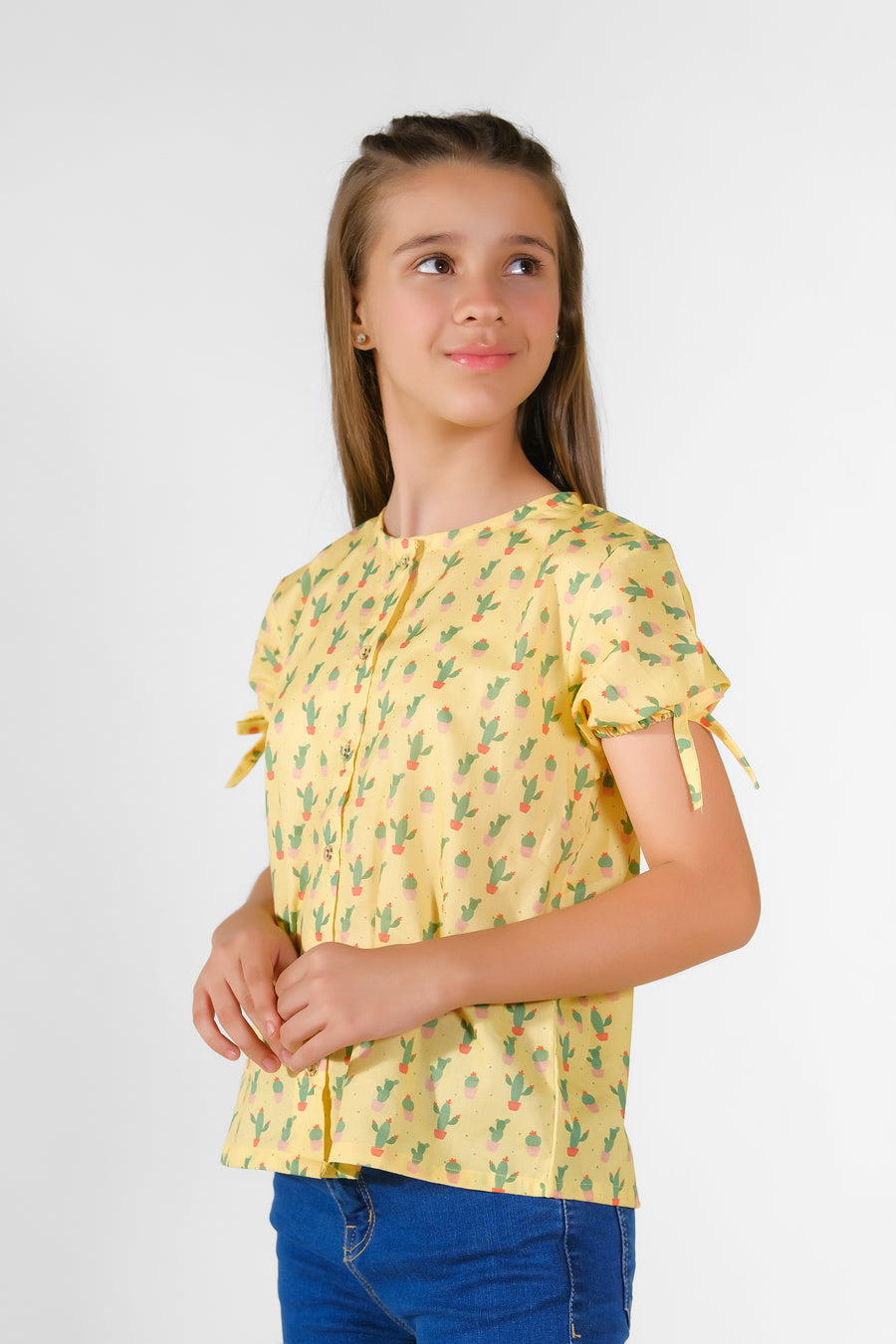 Cute Cactus - Cambric - Half Sleeves Top