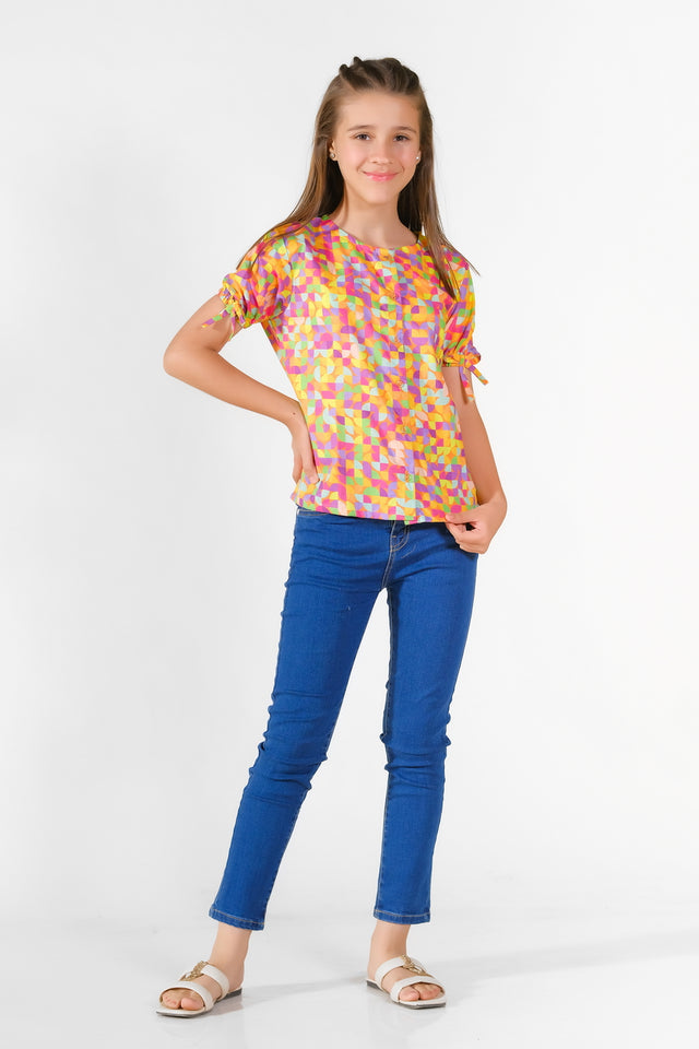 Mosaic - Cambric - Half Sleeves Top