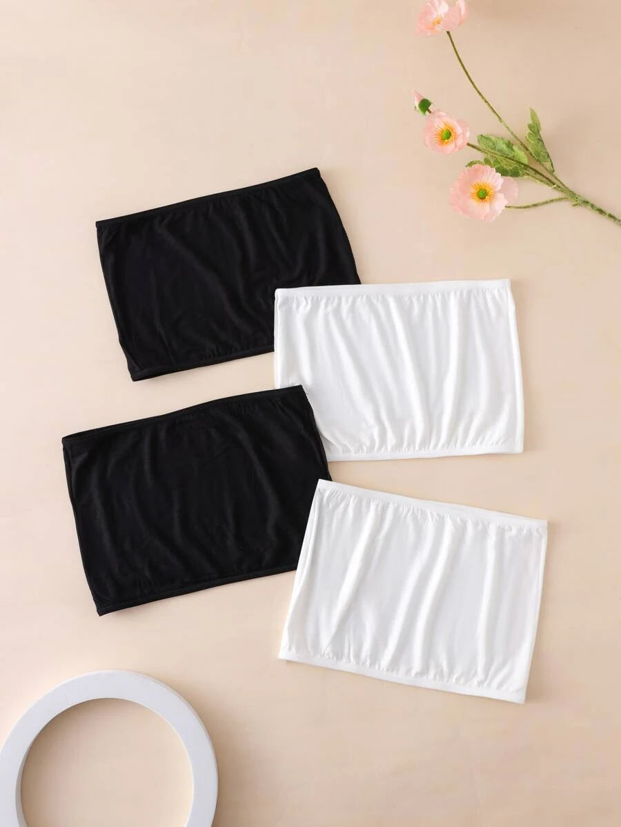 Pack of 2 Girls Solid Bandeau Tube Top