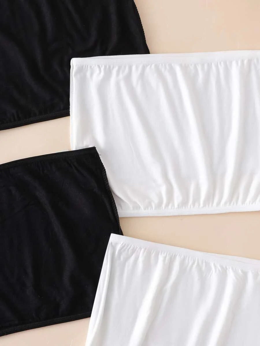 Pack of 2 Girls Solid Bandeau Tube Top