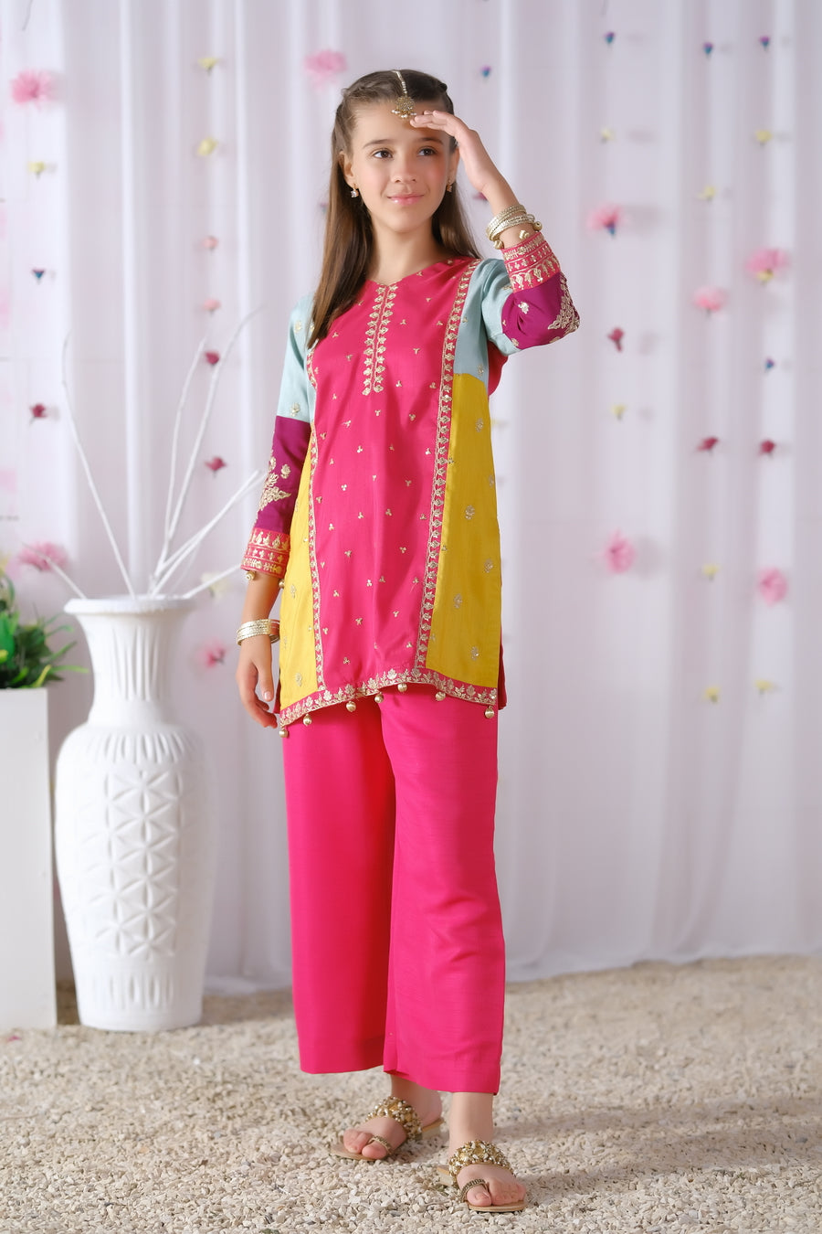 Rangreza 2pcs - Embroidered - Raw Silk - Pre-Order, Festive - Sprinkles Pakistan