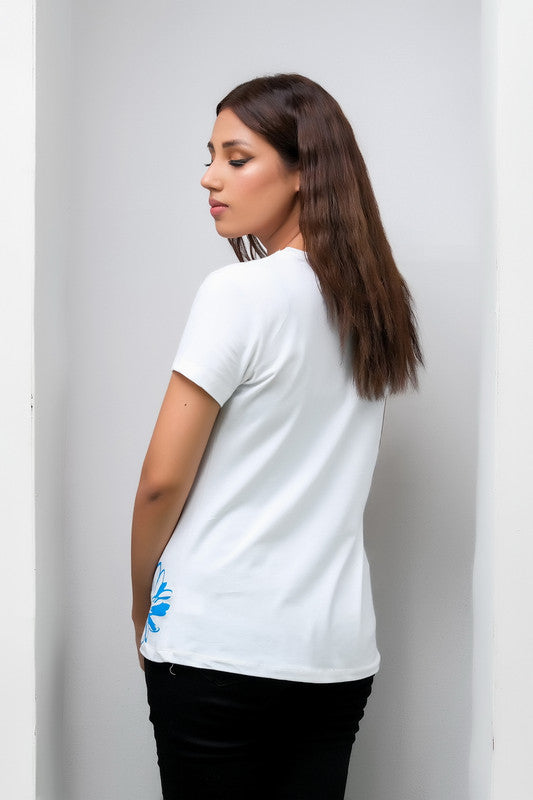 Life in Color White Tee for Girls - Cotton - Tee_clearance,grand-sale, t-shirts, kids-clearance - Sprinkles Pakistan