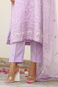 Lavender Dream - 3-Piece Luxury Chiffon - Chiffon - dresses, 2pcs-rtw - Sprinkles Pakistan