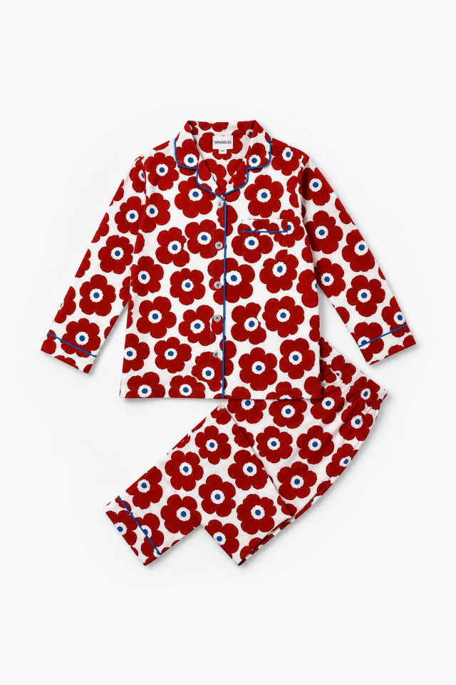 Crimson Symphony - 2pcs - Nightsuit - Boski Linen - New Arrival, Night Suit - Sprinkles Pakistan