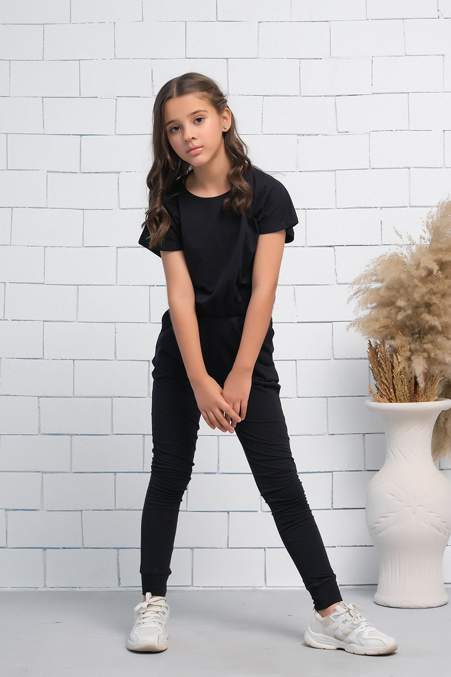 Black 2Pcs Cord Set with Short Sleeves Shirt and Trouser - Jersey - co-ord-sets, dresses - Sprinkles Pakistan