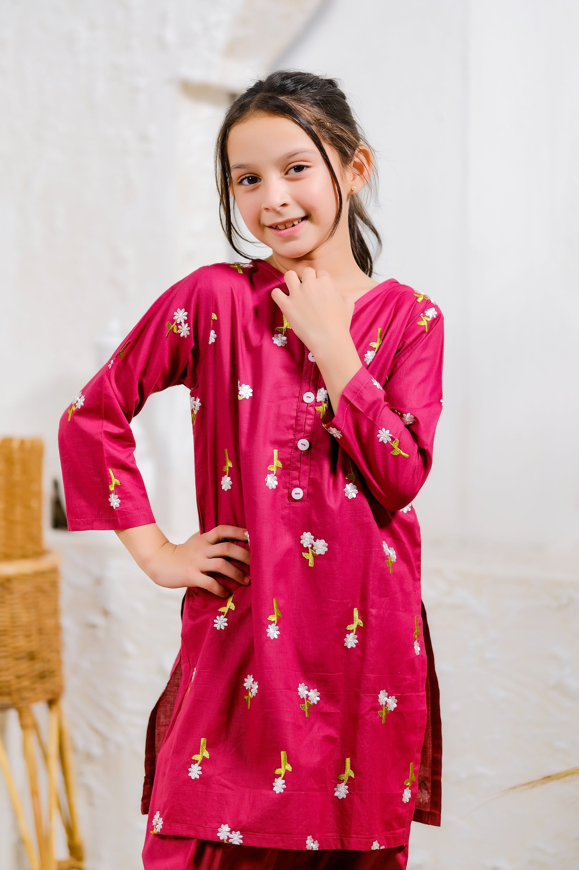 Berry Blossom - 2pcs - Embroidered - Cotton - 2pcs-ready-to-wear, 2-pcs Embroidery Kids - Sprinkles Pakistan