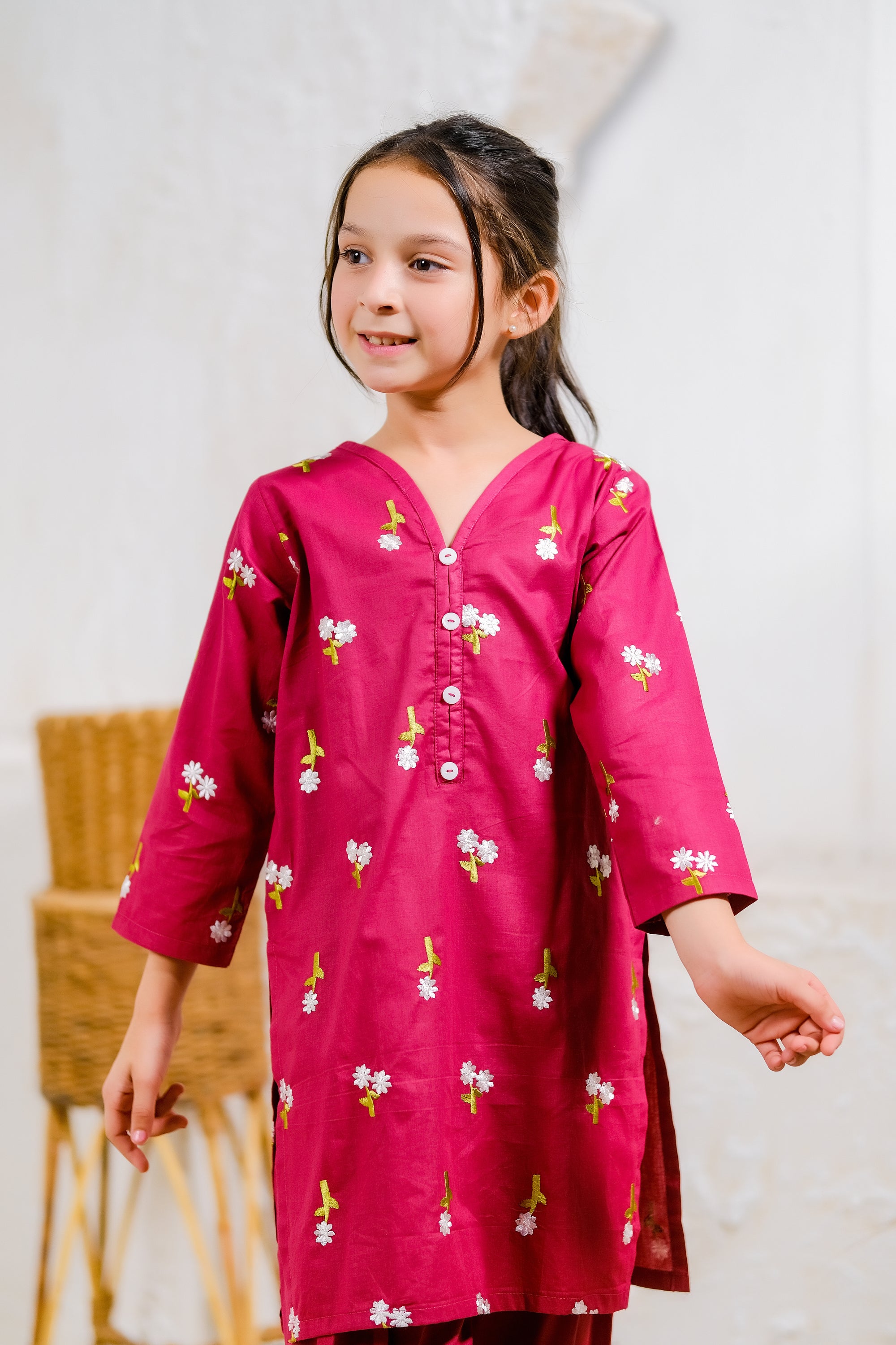 Berry Blossom - 2pcs - Embroidered - Cotton - 2pcs-ready-to-wear, 2-pcs Embroidery Kids - Sprinkles Pakistan