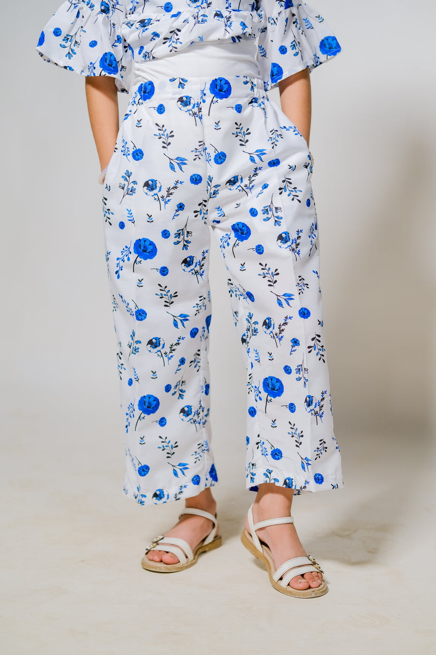 Blue Floral Elegance - 2pcs - Lawn Silk - co-ord-sets, 2pcs-ready-to-wear, 2pcs-ready-to-wear - Sprinkles Pakistan