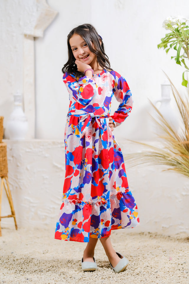 Bold Blossom - Lawn Silk - tunics-kids - Sprinkles Pakistan