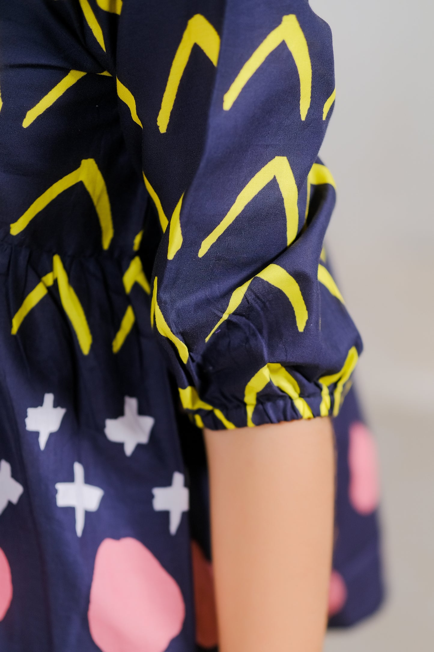 Bright Chevron & Dot Dress - Cotton - shirts, topsshirts - Sprinkles Pakistan