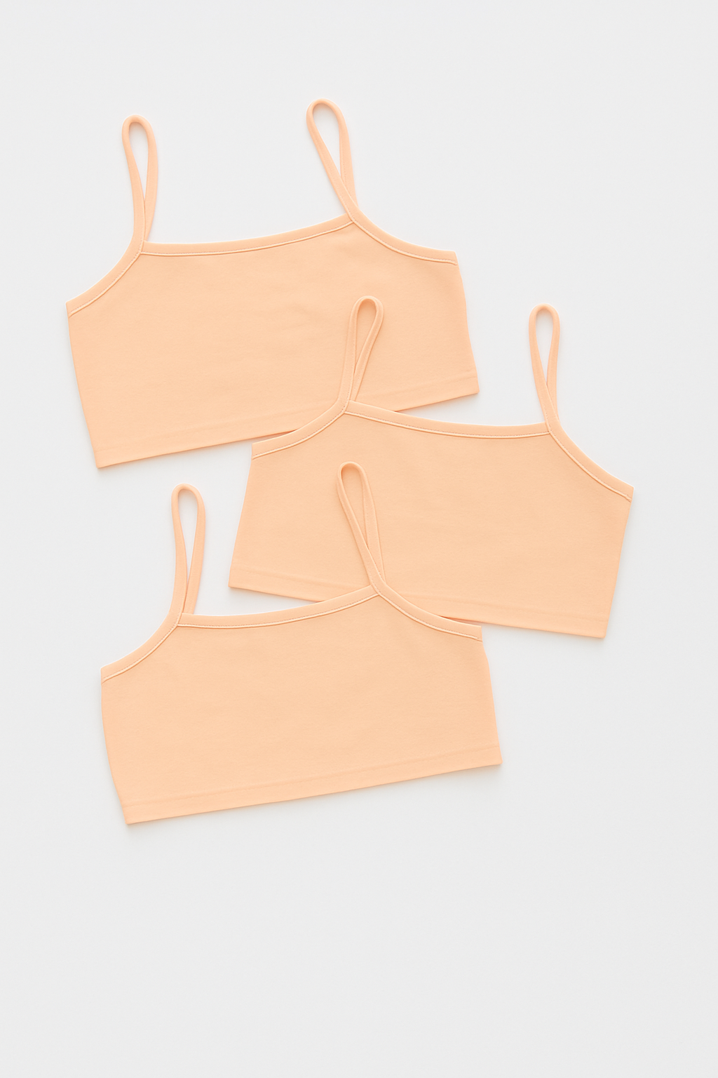 Pack of 3 Girls Pack Solid Cami Bralette - Peach