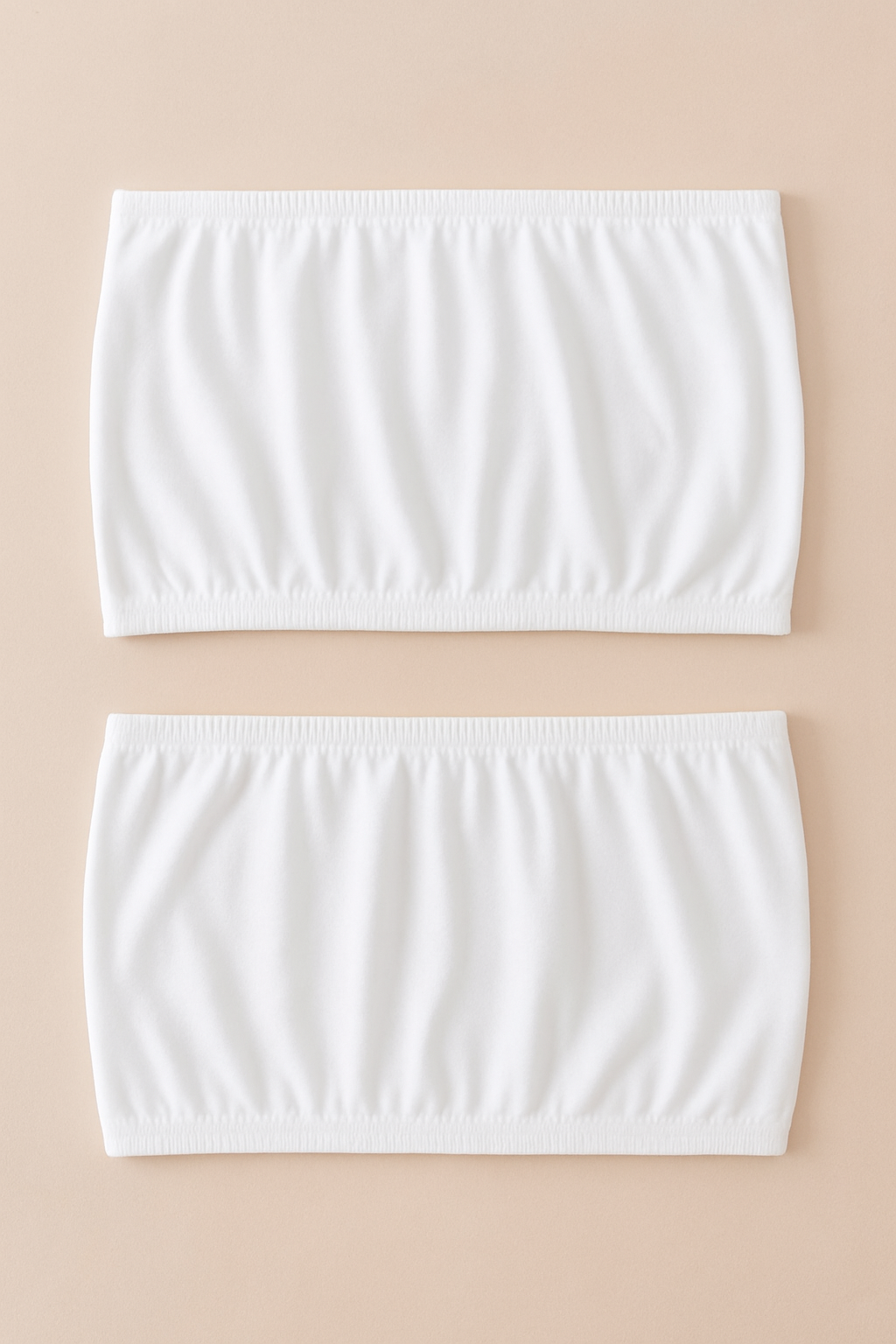 Pack of 2 Girls Solid Bandeau Tube Top - White