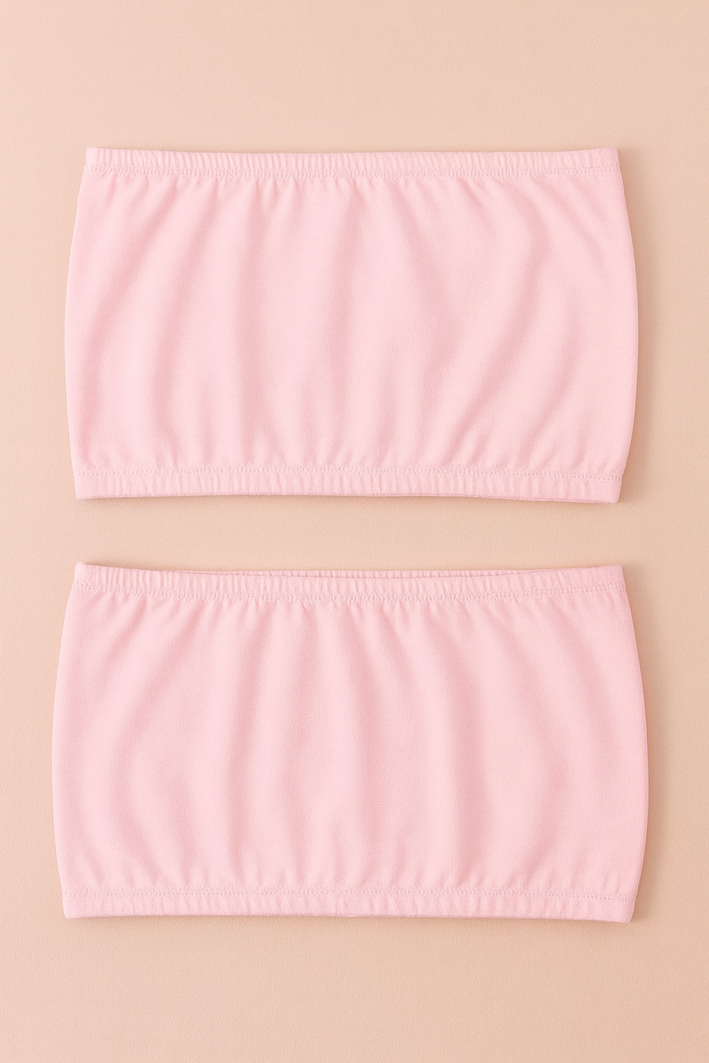 Pack of 2 Girls Solid Bandeau Tube Top - Pink