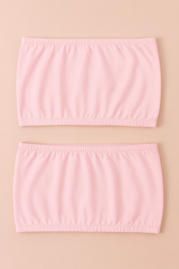 Pack of 2 Girls Solid Bandeau Tube Top - Pink
