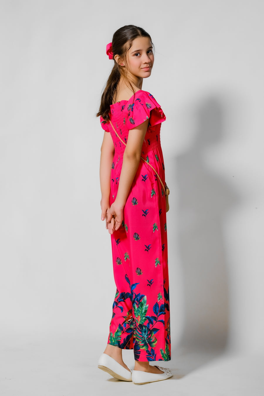 Coral Blossom Jumpsuit - Mix Cotton - jumpsuits, jumpsuit 2024 - Sprinkles Pakistan