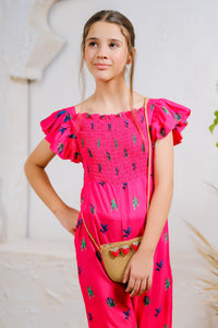 Coral Blossom Jumpsuit - Mix Cotton - jumpsuits, jumpsuit 2024 - Sprinkles Pakistan