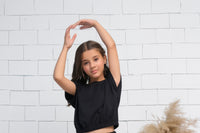 Black - Crop Basic Tee - Jersey - Jersey - t-shirts, kids-clearance - Sprinkles Pakistan