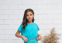 Blue - Crop Basic Tee - Jersey - Jersey - t-shirts, kids-clearance - Sprinkles Pakistan