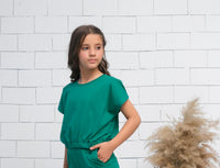 Green - Crop Basic Tee - Jersey - Jersey - t-shirts, kids-clearance - Sprinkles Pakistan