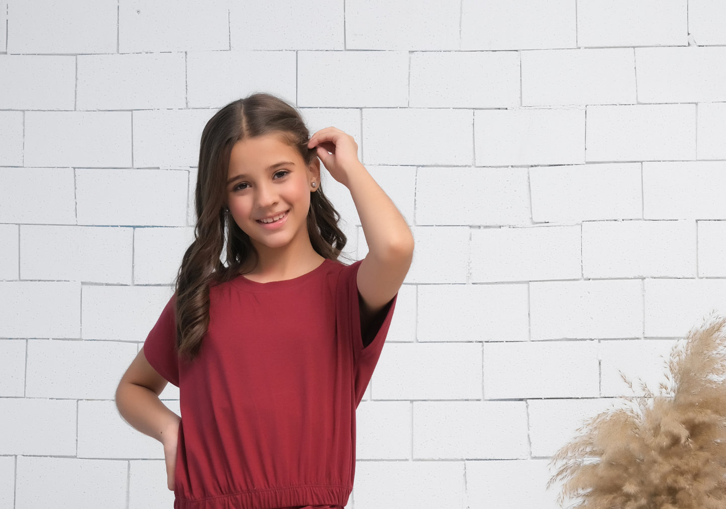 Maroon - Crop Basic Tee - Jersey - Jersey - t-shirts, kids-clearance - Sprinkles Pakistan