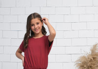 Maroon - Crop Basic Tee - Jersey - Jersey - t-shirts, kids-clearance - Sprinkles Pakistan