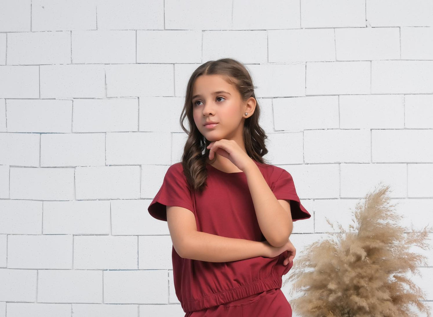 Maroon - Crop Basic Tee - Jersey - Jersey - t-shirts, kids-clearance - Sprinkles Pakistan