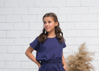 Navy - Crop Basic Tee - Jersey - Jersey - t-shirts, kids-clearance - Sprinkles Pakistan