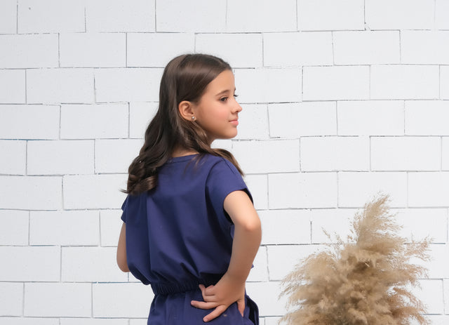 Navy - Crop Basic Tee - Jersey