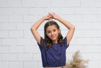 Navy - Crop Basic Tee - Jersey - Jersey - t-shirts, kids-clearance - Sprinkles Pakistan