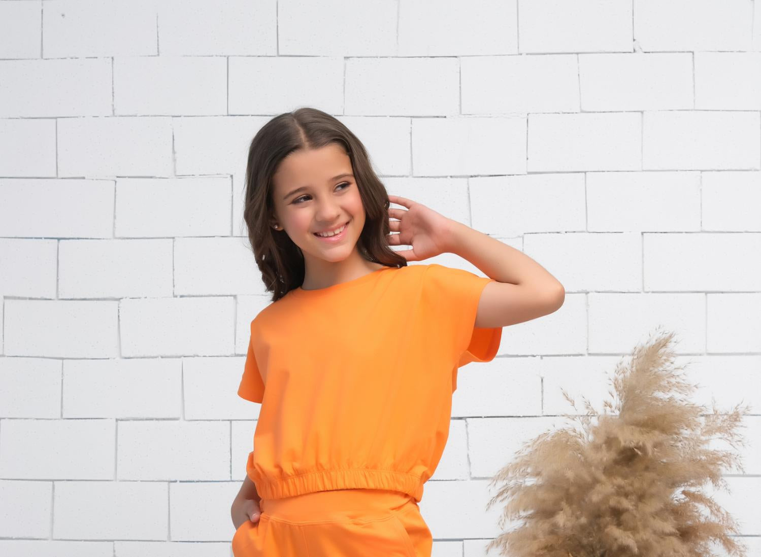 Orange - Crop Basic Tee - Jersey - Jersey - t-shirts, kids-clearance - Sprinkles Pakistan