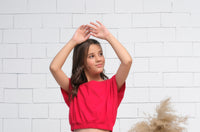 Red - Crop Basic Tee - Jersey - Jersey - t-shirts, kids-clearance - Sprinkles Pakistan